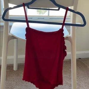 sexy scrunchie red tank top